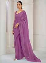 Soft Organza Pink Casual Wear Hand Work Saree